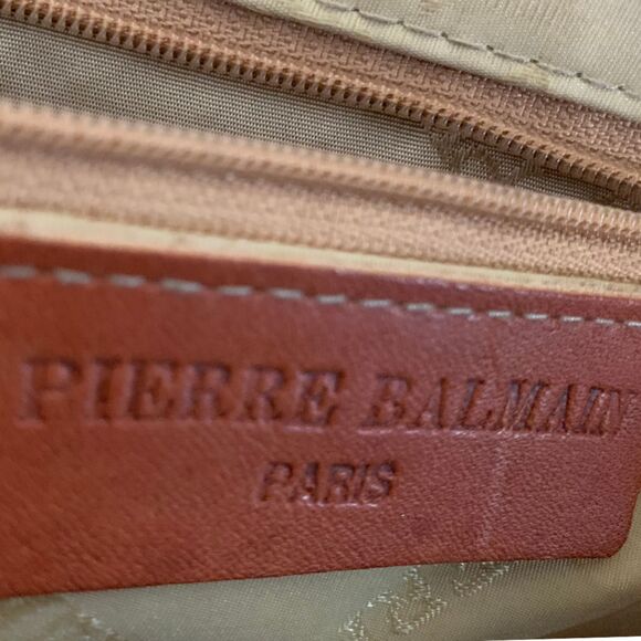 Pierre Balmain Vintage Dome Satchel Brown Paisley Printed Leather Handbag - Picture 9 of 14